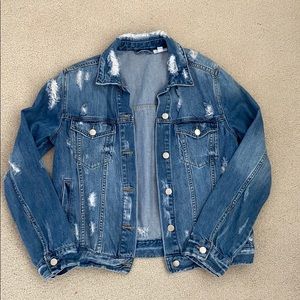 Distressed denim jacket